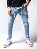 Custom Scratch Skinny Ripped Men Jeans