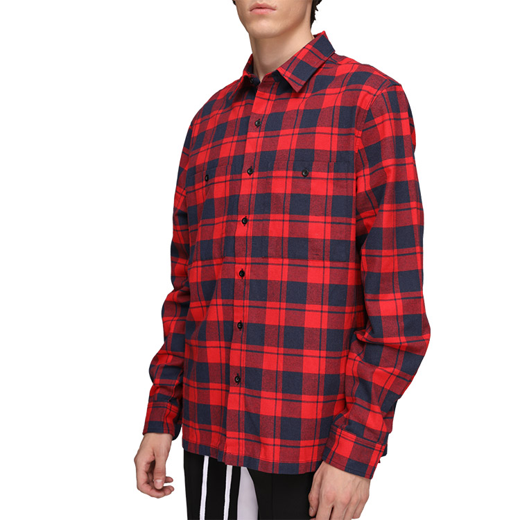 Customized Oversized Plaid Flannel Shirt Men